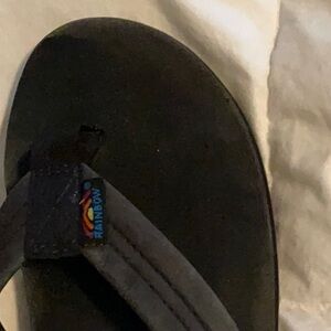 Rainbow Black Flip Flops